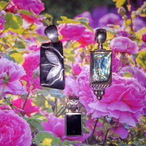 Beautiful Sterling Silver Pendant Lot-Abalone, Onyx, Mother of Pearl